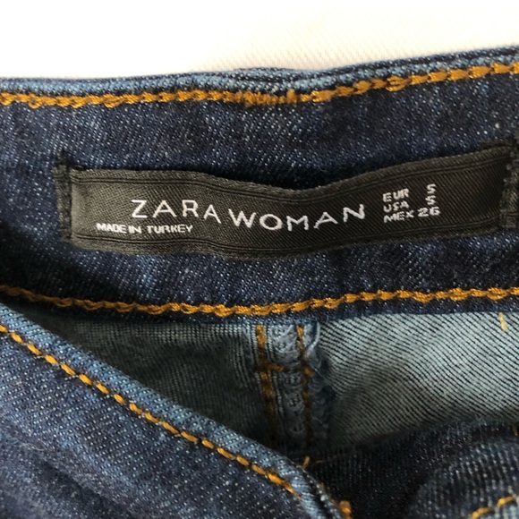 Zara flare denim with wide uneven raw edge hem - Picture 7 of 7